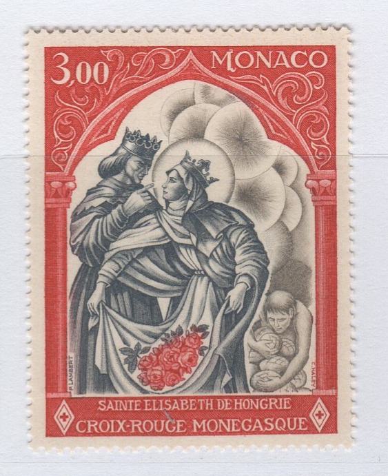 Francobollo Monaco Anno 1969 Croce Rossa Monegasca S. Elisabetta d'Ungheria