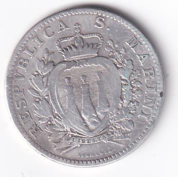Moneta REPUBBLICA DI S. MARINO - 2 LIRE  1906  R.