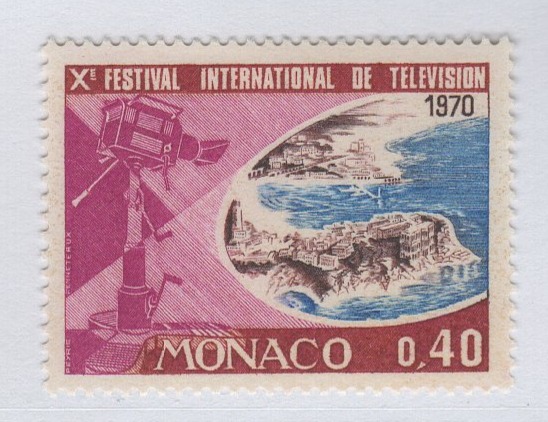 Francobollo Monaco Anno 1969 Decimo festival internazionale della televisione