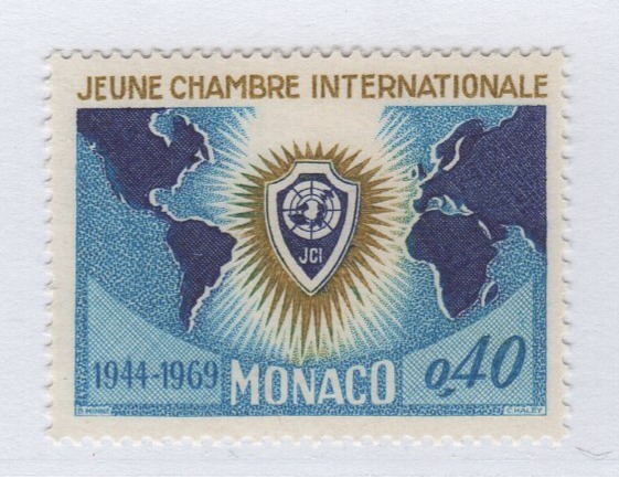 Francobollo Monaco Anno 1969 25esimo anniversario della Jeune Chambre Internationale