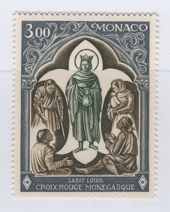 Francobollo Monaco Anno 1970 Croce Rossa Monegasca S. Luigi di Francia