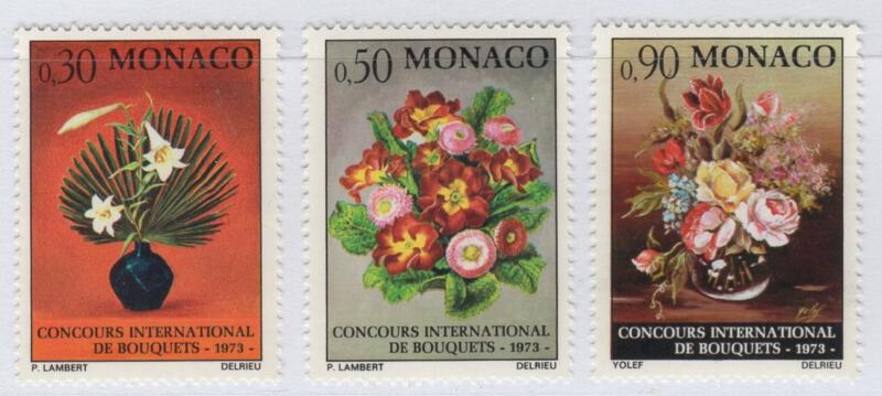 Francobolli Monaco Anno 1972 Concorso internazionale di composizioni floreali