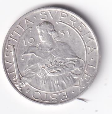 Moneta IUSTITIA. SUPREMA. LEX. ESTO  1931  - REPUBBLICA. DI. S. MARINO   LIRE  10  R.