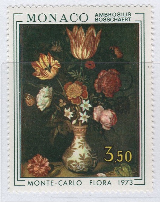 Francobollo Monaco Anno 1973 Esposizione floreale di Montecarlo