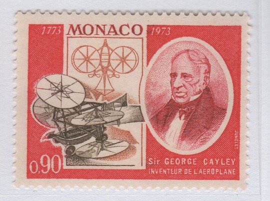 Francobollo Monaco Anno 1973 Bicentenario della nascita di Sir George Cayley