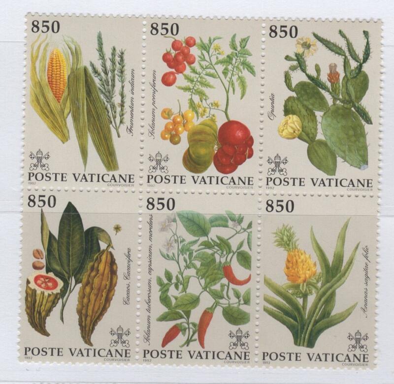 Francobolli Vaticano Anno 1992 Flora del nuovo mondo