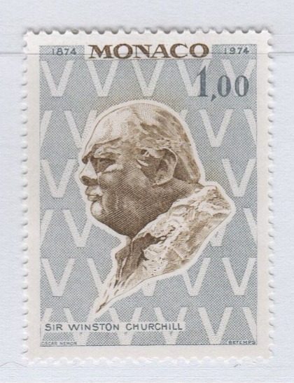 Francobollo Monaco Anno 1974 Centenario della nascita di Sir Winston Churchill