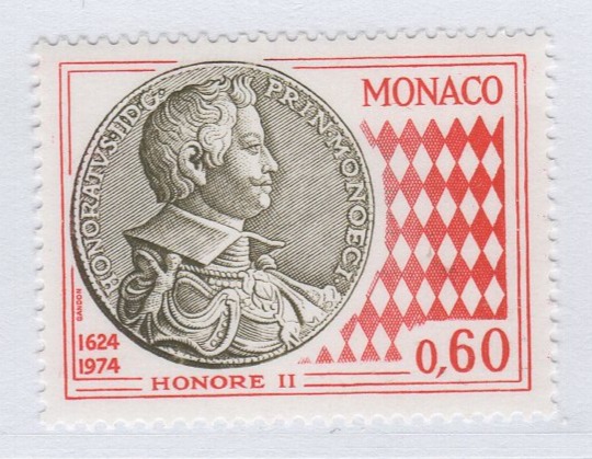 Francobollo Monaco Anno 1974 350esimo anniversario della coniazione della prima moneta monegasca