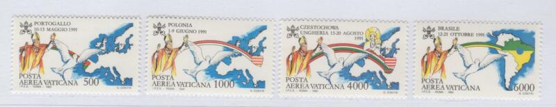 Francobolli Vaticano Anno 1992 Posta Aerea I viaggi nel mondo di Giovanni Paolo II nel 1991