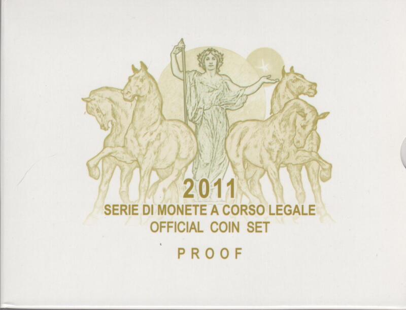 Monete Italia Anno 2011 Serie divisionale Proof con 5 Euro in argento 150esimo anniversario dell'Unità d'Italia
