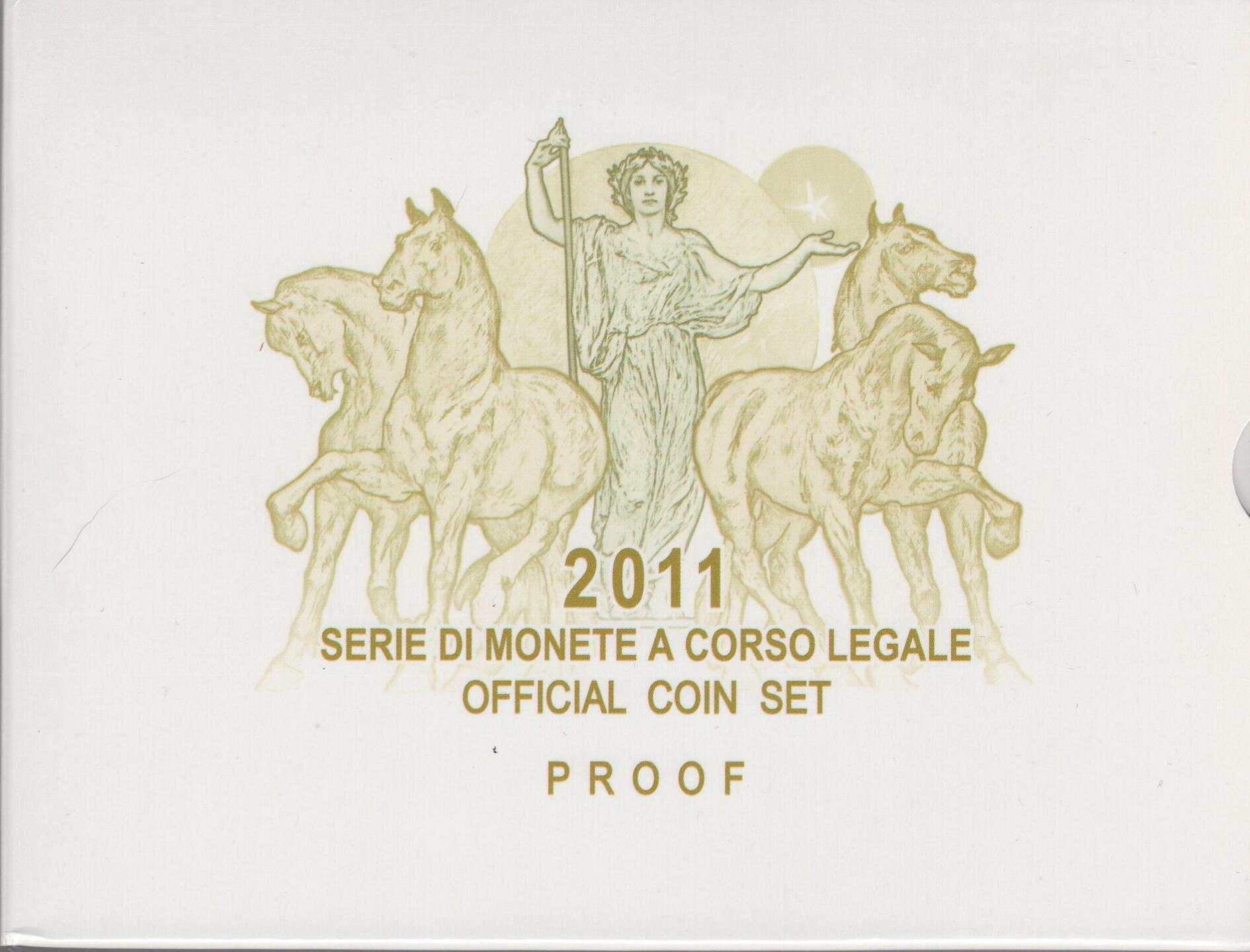 Monete Italia Anno 2011 Serie divisionale Proof con 5 Euro in argento 150esimo anniversario dell'Unità d'Italia