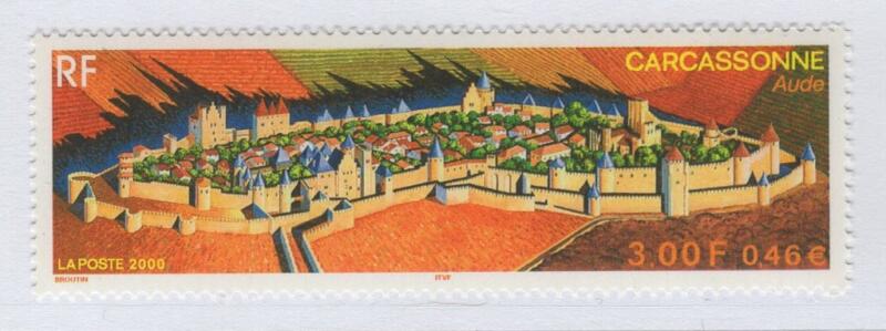 Francobollo Francia Anno 2000 Serie turistica Carcassonne