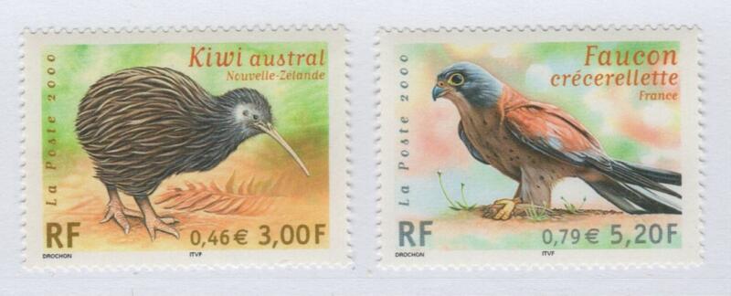 Francobolli Francia Anno 2000 Fauna in via di estinzione - Emissione congiunta con la Nuova Zelanda