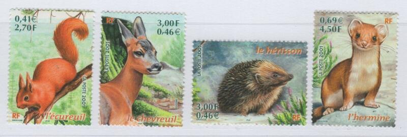 Francobolli Francia Anno 2001 Natura di Francia 16esima serie Gli animali del bosco