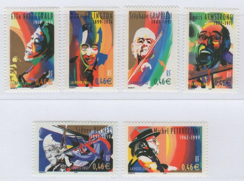 Francobolli Francia Anno 2002 Personaggi celebri Jazzisti