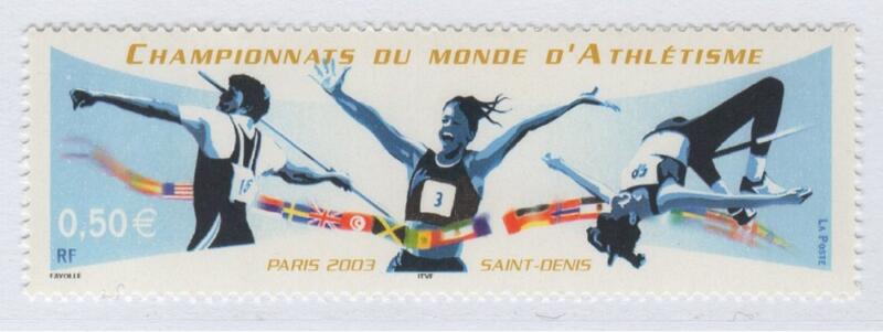 Francobollo Francia Anno 2003 Parigi 2003 Campionati del mondo di atletica
