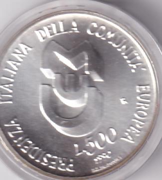 Moneta Italia Anno 1990 Lire 500 Presidenza italiana della Comunità Europea
