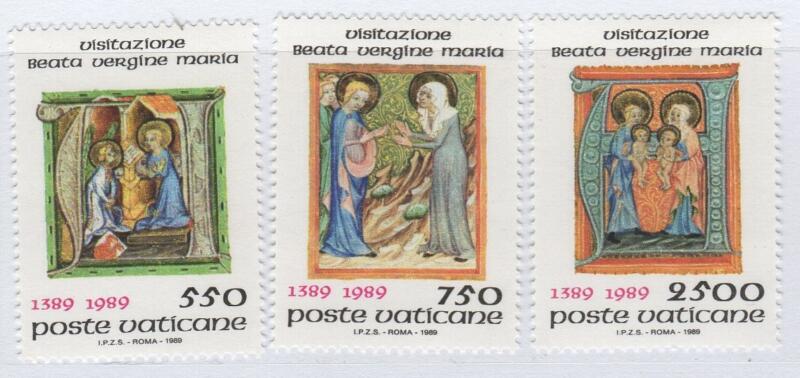 Francobolli Vaticano Anno 1989 Sesto centenario dell'istituzione della Festa della Visitazione