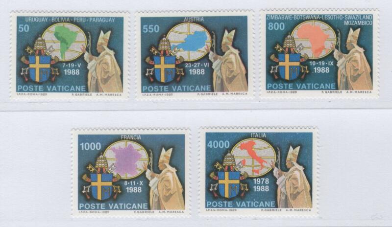 Francobolli Vaticano Anno 1989 I viaggi di Giovanni Paolo II nel 1988