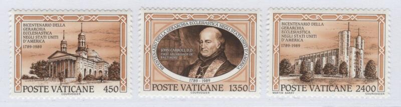 Francobolli Vaticano Anno 1989 Bicentenario della Gerarchia Ecclesiastica negli USA