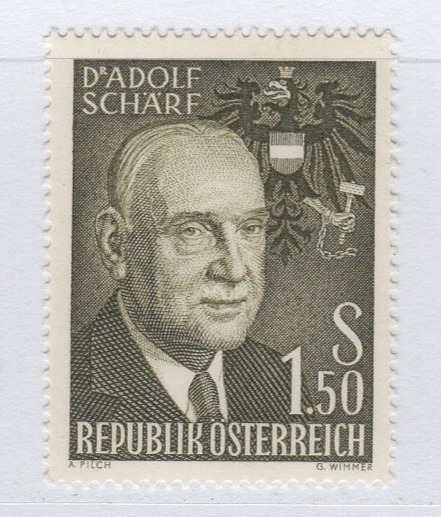 Francobollo Austria Anno 1960 70esimo compleanno del Presidente Adolf Scharf