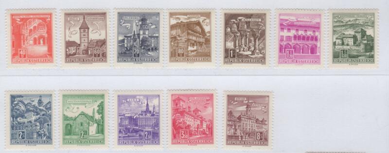 Francobolli Austria Anni 1962-1970 Vedute e monumenti - SPEZZATURA