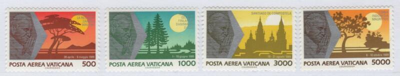 Francobolli Vaticano Anno 1990 Posta Aerea I viaggi di Giovanni Paolo II nel 1989
