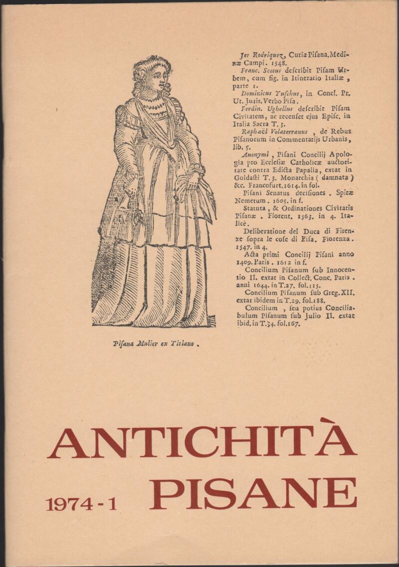 Antichità pisane n. 1 Anno 1974 Rivista di Archeologia e Topografia Storica