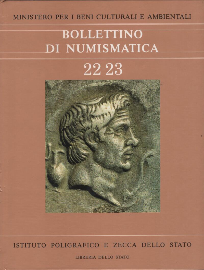 Bollettino di Numismatica 22-23 Anno 1994 Gennaio-Dicembre Anno XII Serie I Palermo Museo Archeologico Regionale Antonino Salinas