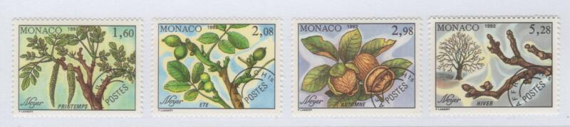 Francobolli per stampati Monaco Anno 1992 Le quattro stagioni del noce Preobliterati