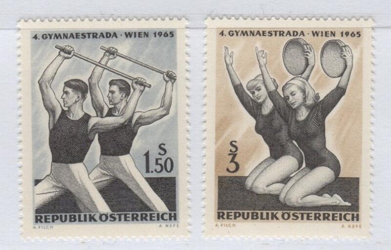 Francobolli Austria Anno 1965 Quarte festa ginnica a Vienna