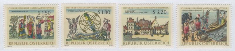 Francobolli Austria Anno 1966 Biblioteca Nazionale di Vienna