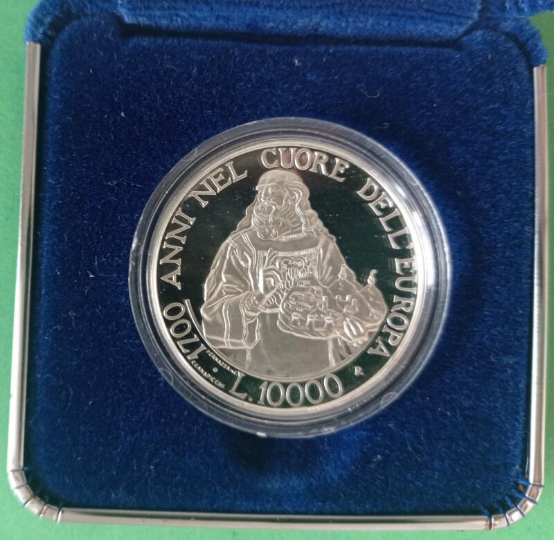 Moneta San Marino Anno 2000 Lire 10000 1700 anni dalla fondazione della Repubblica Proof
