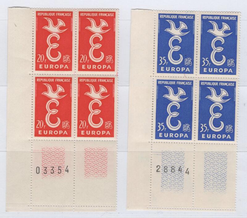 Francobolli Francia Anno 1958 Europa Quartine