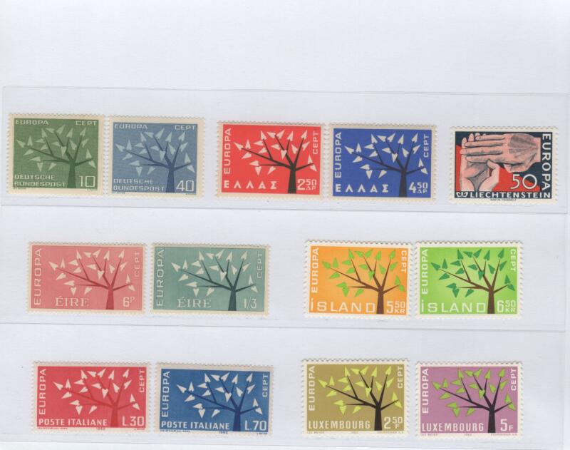 Francobolli Tematica Europa Anno 1962