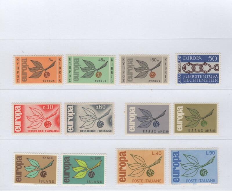 Francobolli Tematica Europa Anno 1965