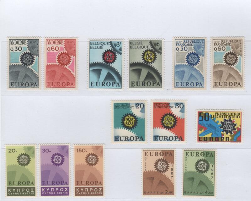 Francobolli Tematica Europa Anno 1967