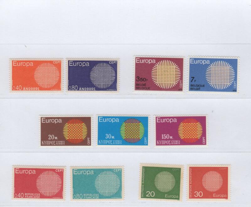 Francobolli Tematica Europa Anno 1970