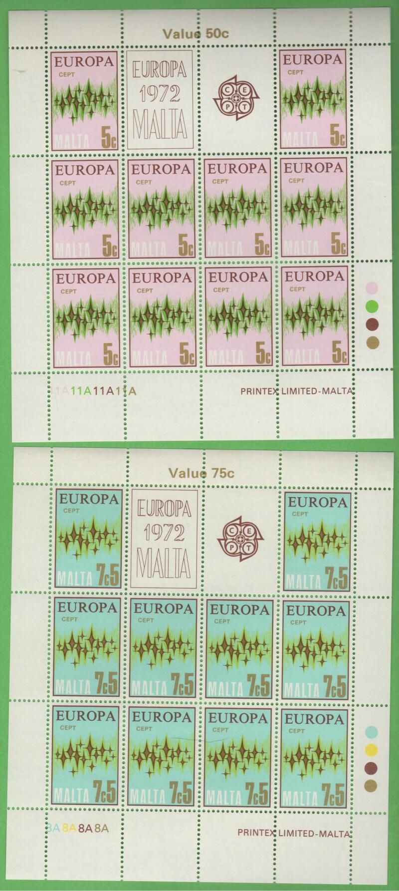 Minifogli Malta Anno 1972 Europa