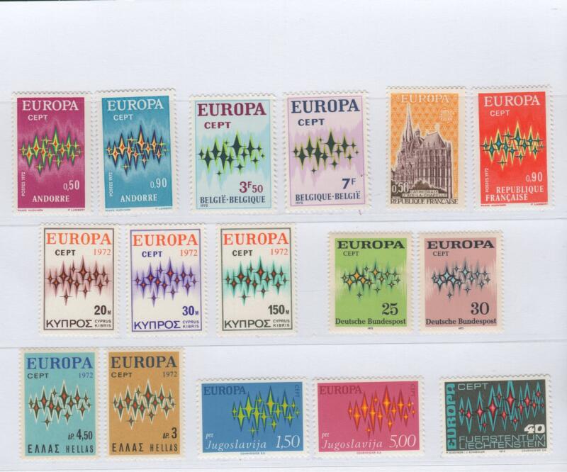 Francobolli Tematica Europa Anno 1972