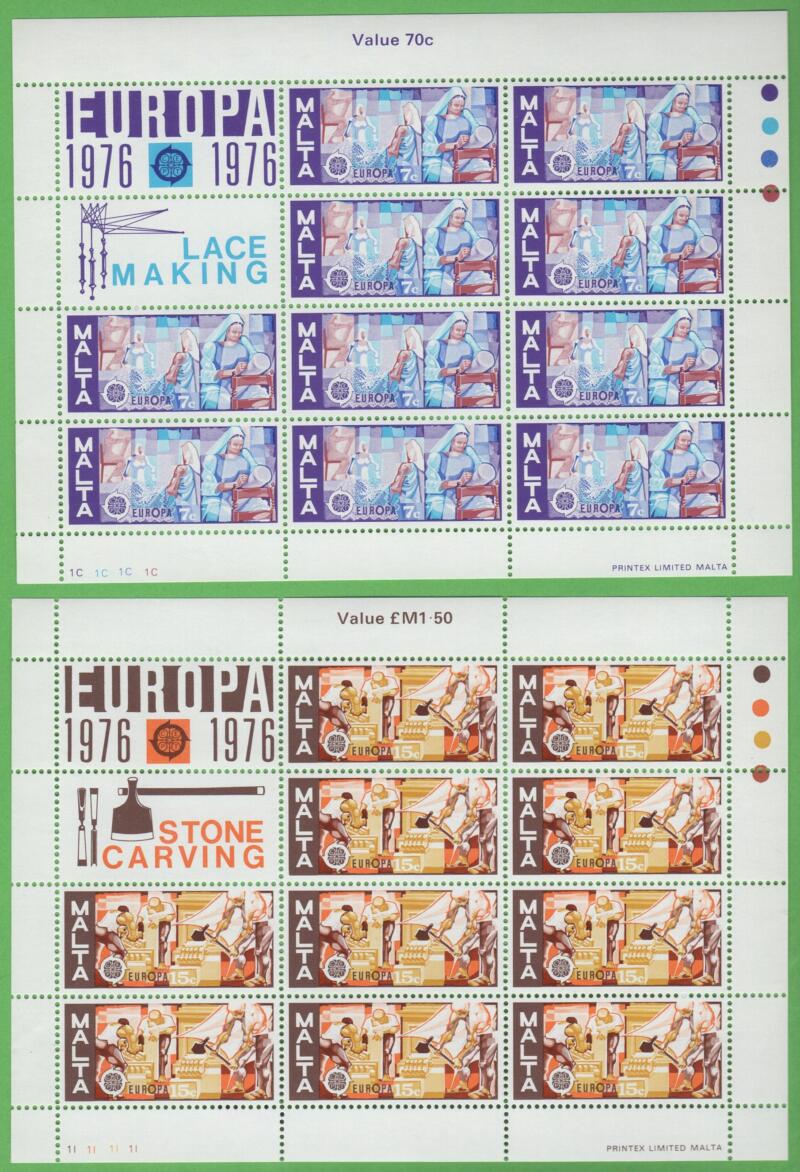 Minifogli Malta Anno 1976 Europa Artigianato