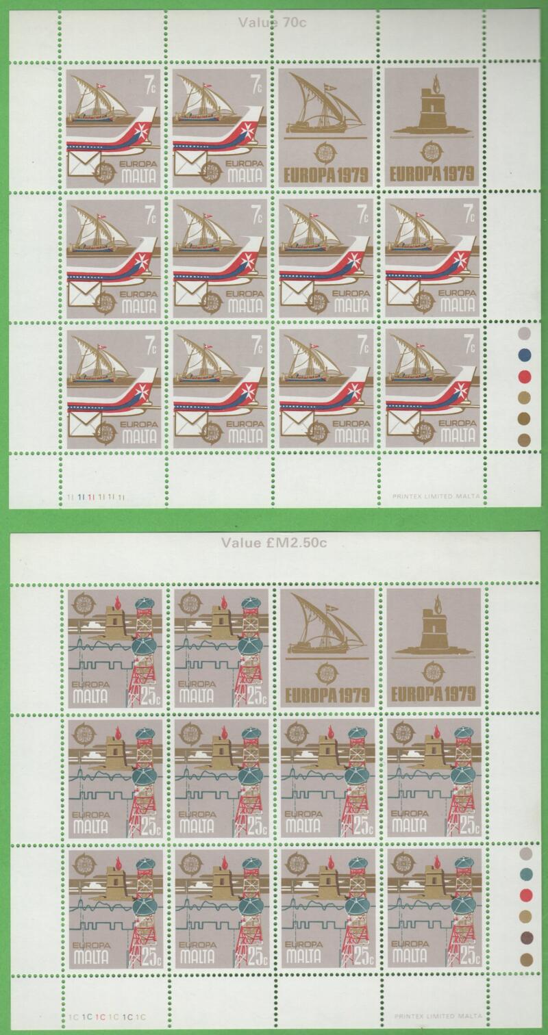 Minifogli Malta Anno 1979 Europa Storia postale