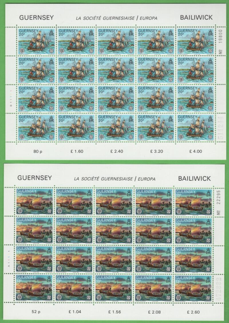 Minifogli Guernsey Anno 1982 Europa Avvenimenti storici