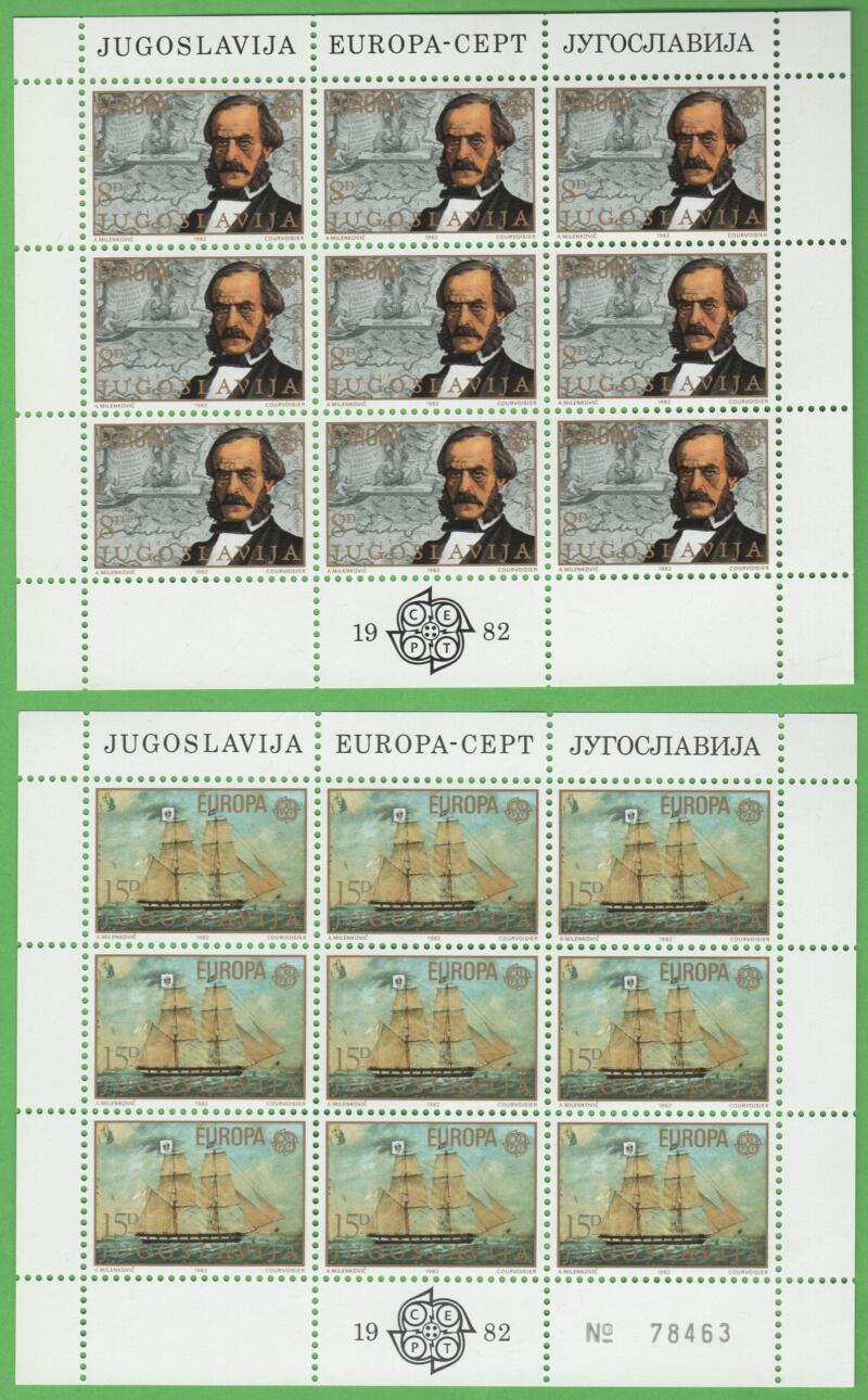 Minifogli Jugoslavia Anno 1982 Europa Avvenimenti storici