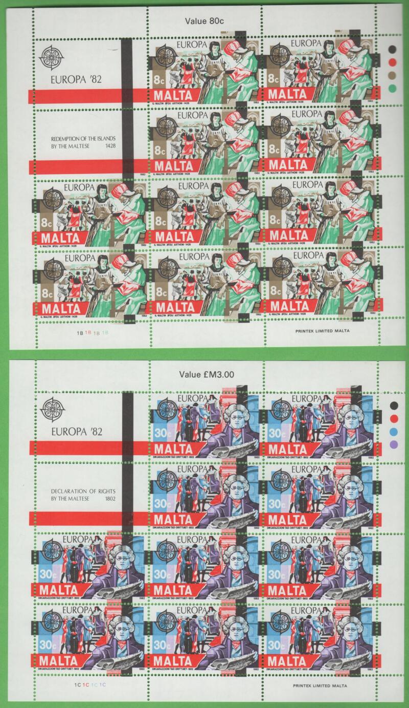Minifogli Malta Anno 1982 Europa Avvenimenti storici