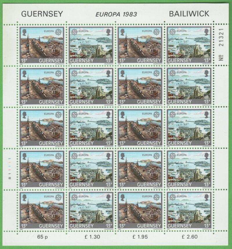 Minifogli Guernsey Anno 1983 Europa Le grandi opere del genio umano