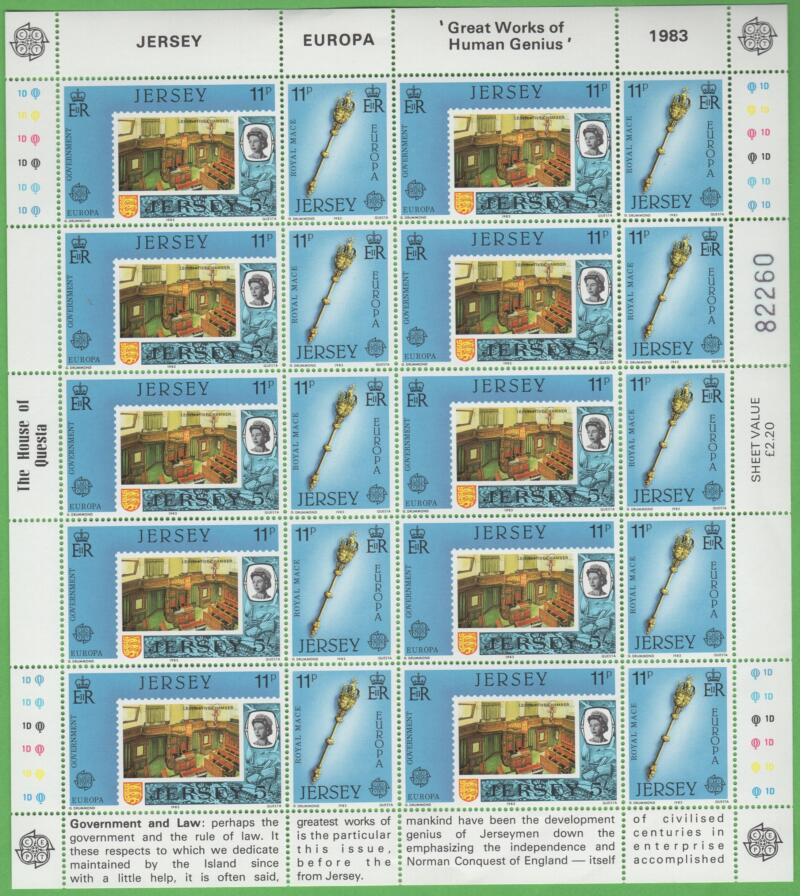 Minifogli Jersey Anno 1983 Europa Le grandi opere del genio umano