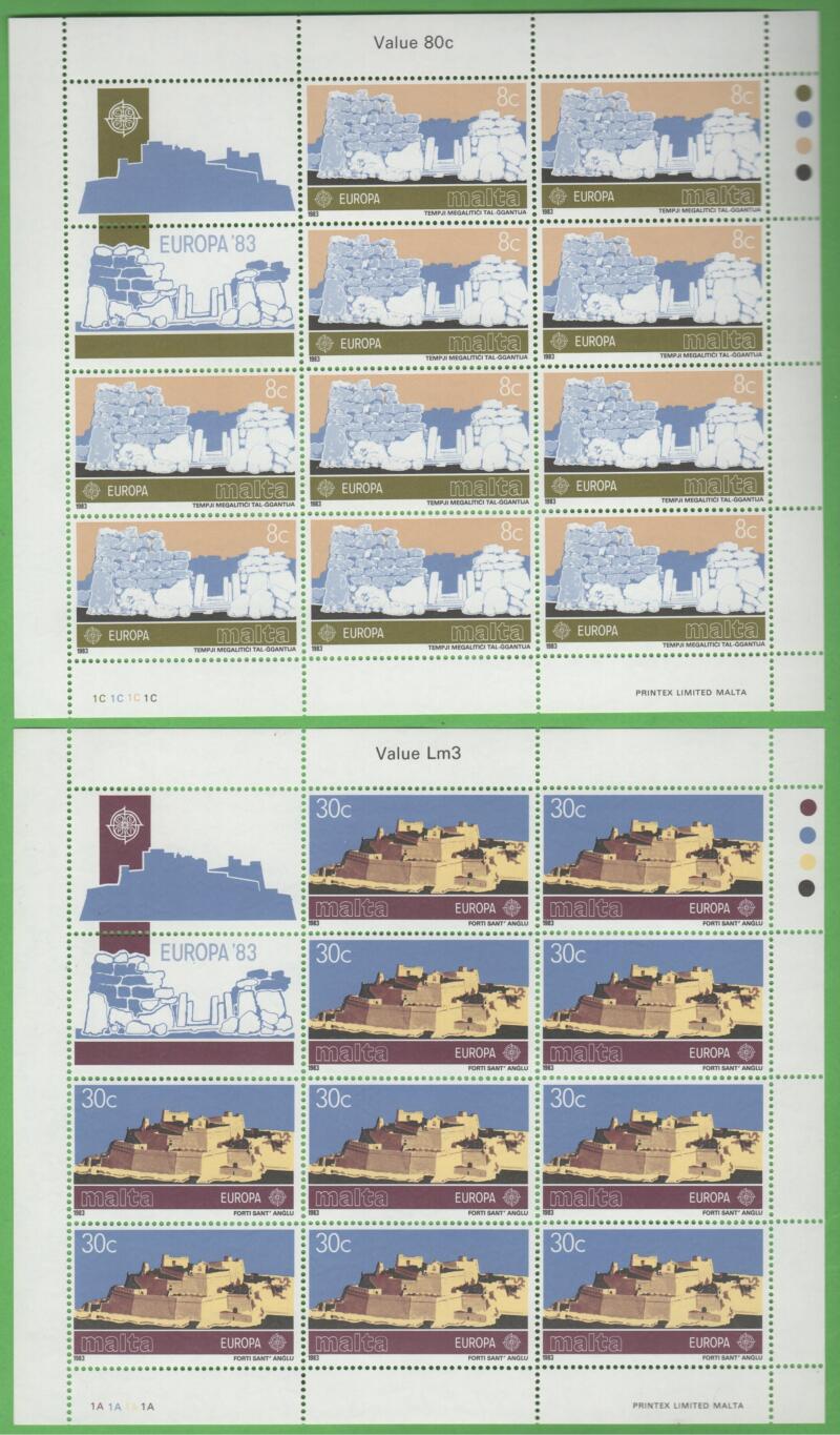 Minifogli Malta Anno 1983 Europa Le grandi opere del genio umano