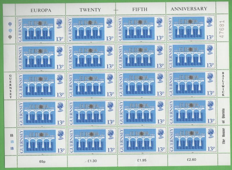 Minifogli Guernsey Anno 1984 Europa 25esimo anniversario della CEPT