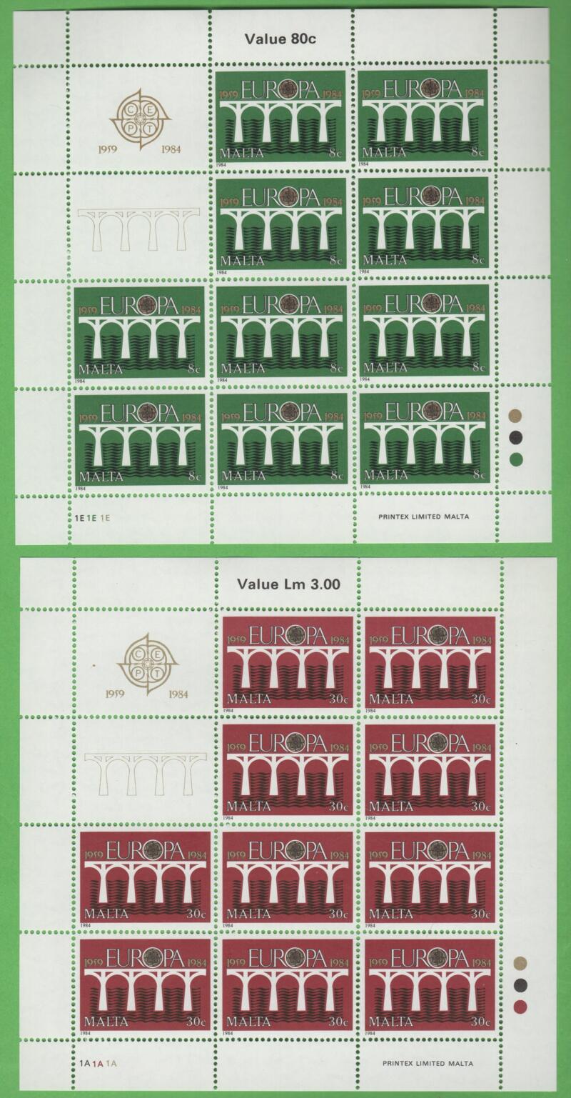 Minifogli Malta Anno 1984 Europa 25esimo anniversario della CEPT